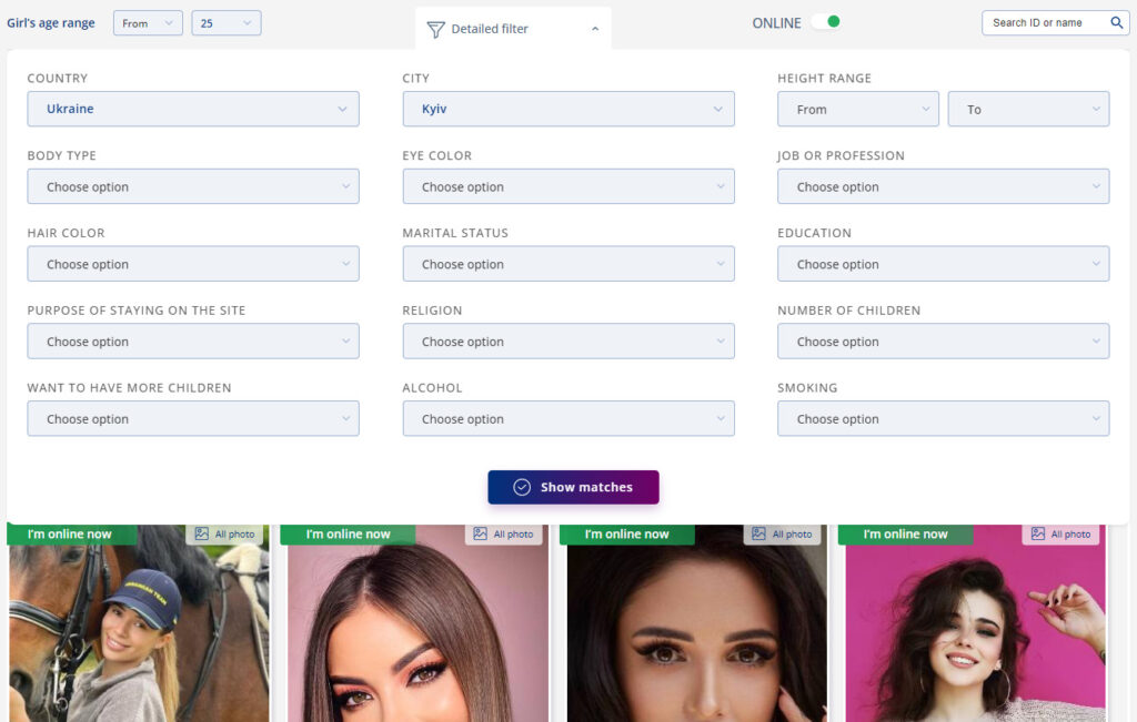Searching tool on SofiaDate